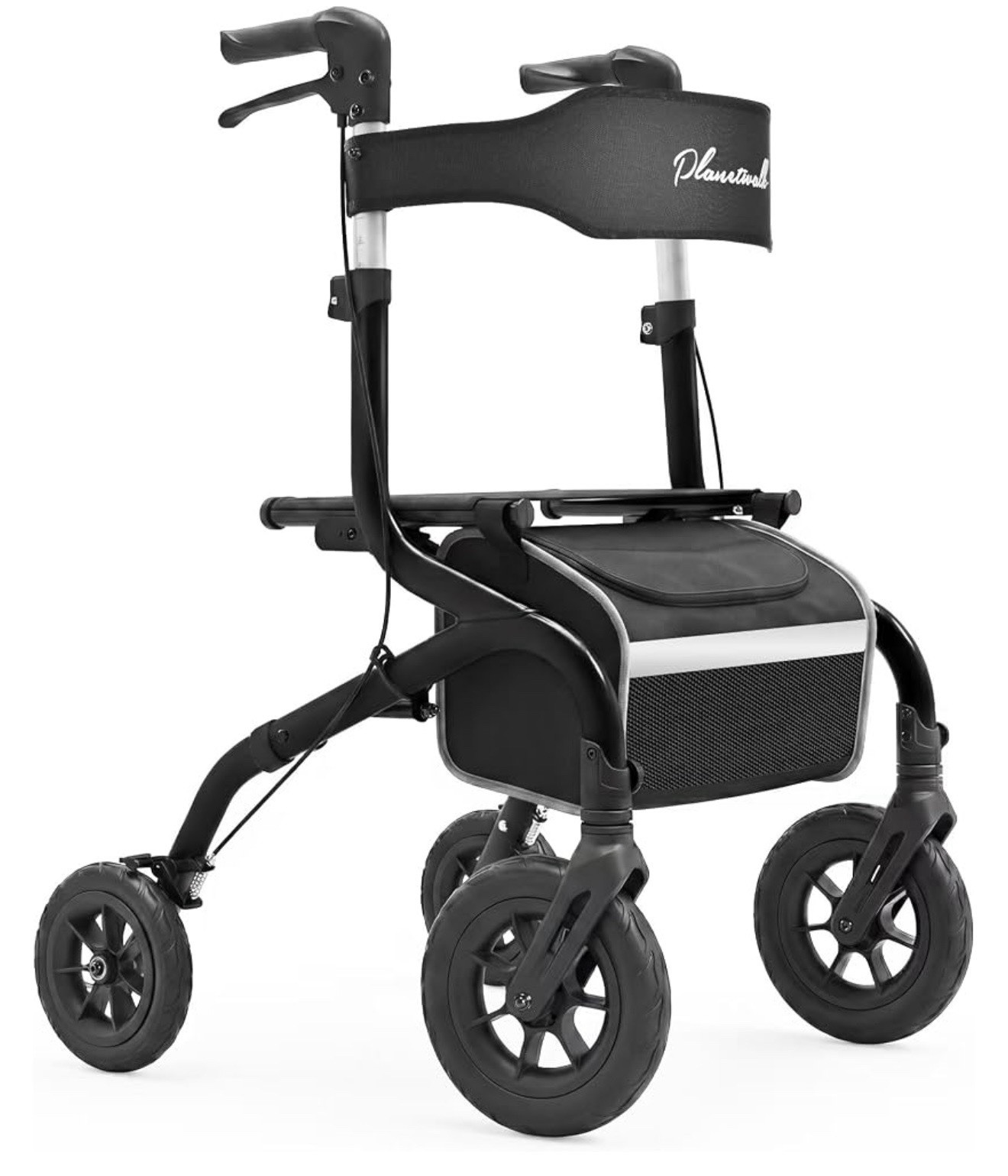 Planetwalk Super Lightweight Rollator Walker with Non-Slip Rubber Wheels