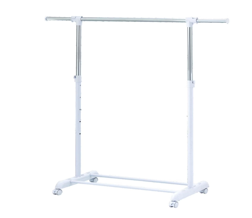 Mainstays Adjustable Metal Rolling Garment Clothes Rack, Chrome & White.....