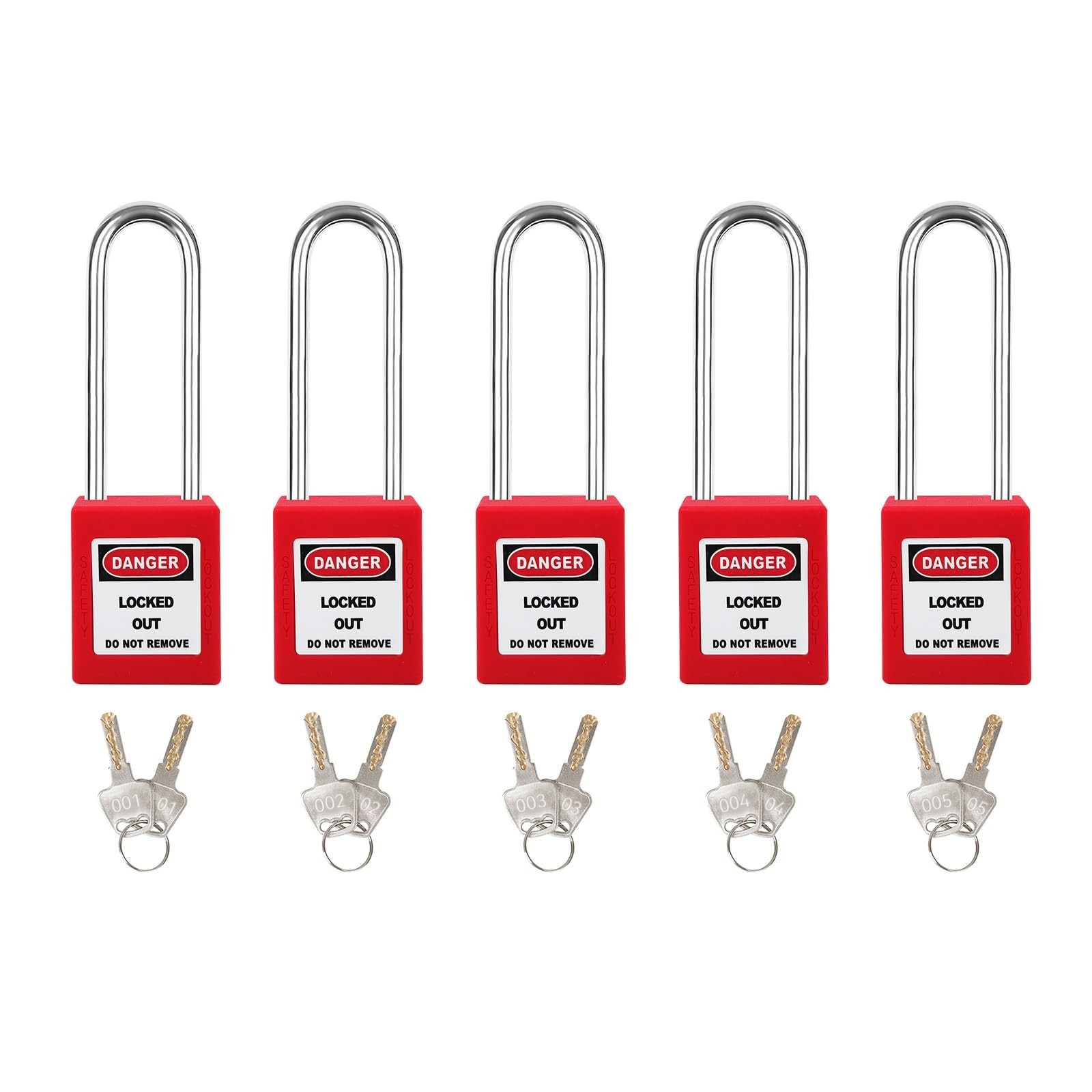 Lockout Tagout Locks Set 5pcs Loto Locks,Red Lockout Locks Keyed Different,Sa...