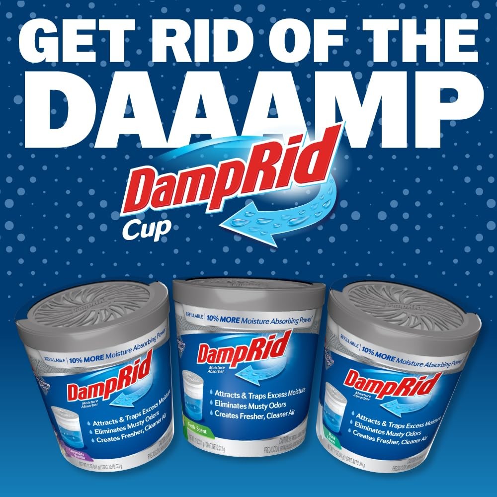 DampRid Refillable Moisture Absorber, 11 oz., 6-Pack - Fresh 6 pack, Blue