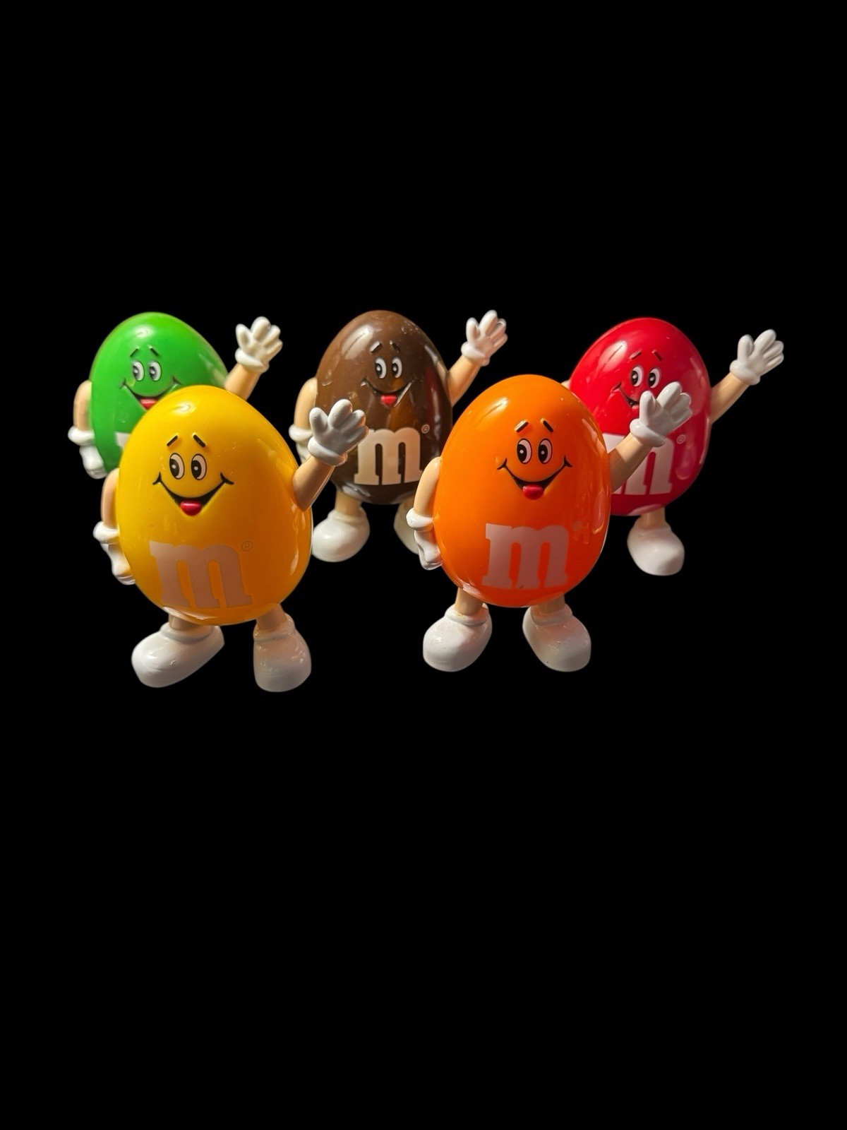 2001 M&M’s Candy Dispenser Character Set Red Yellow Green Orange Brown Lot 5