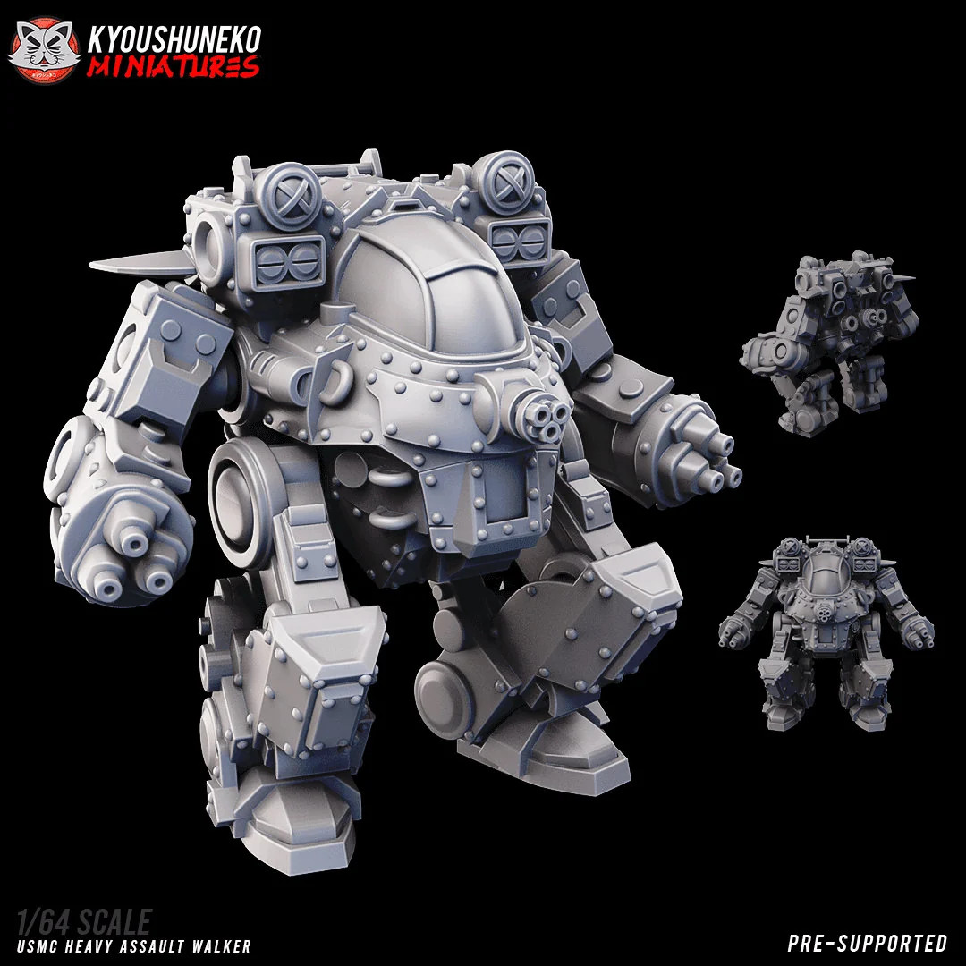 USMC Heavy Assault Walker Mech - 28mm Weird War Army - Resin Tabletop Miniature