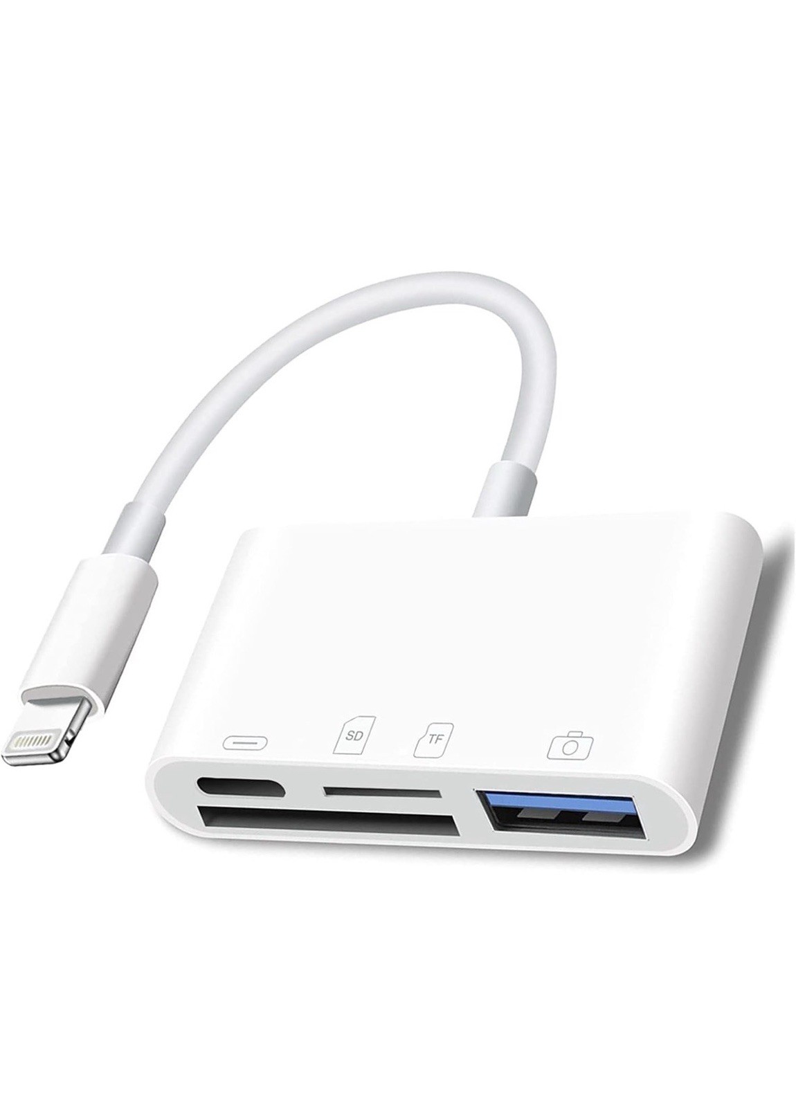 Lightning to SD Card Reader - 4 in 1 Memory Card Adapter for Iphone with USB Fem