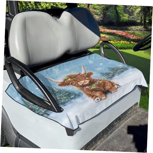 Golf Cart Seat Covers Anti Hot Golf Cart Accessories Soft Golf Highland Cow