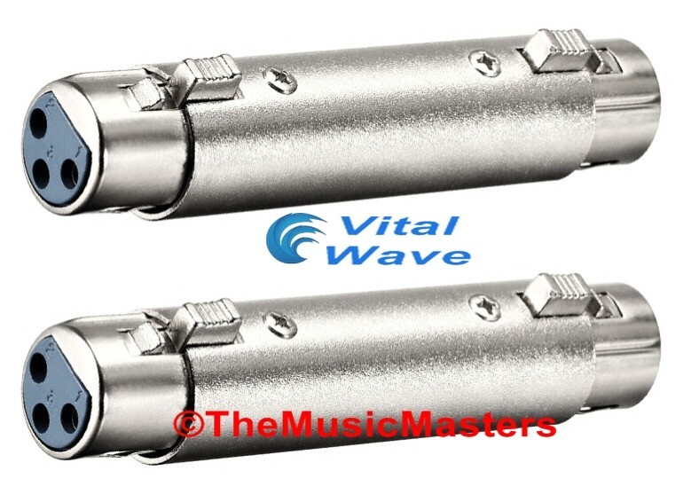 (2) Dual XLR (F) Mic Cable Gender Converter Microphone Cord Wire Audio Adapter