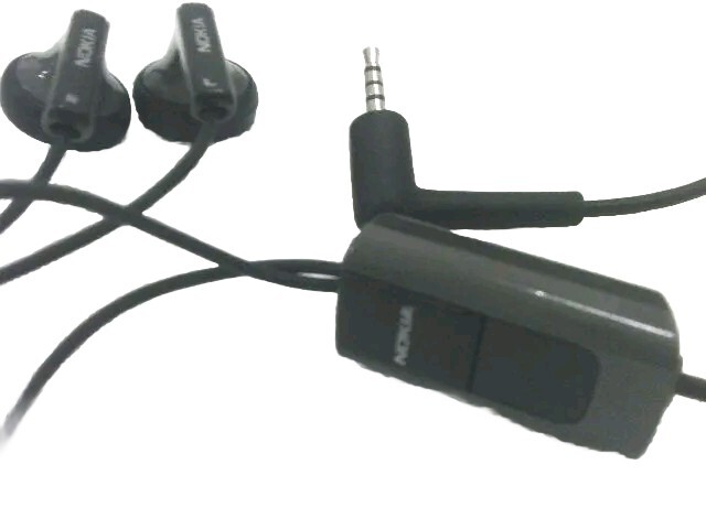 NOKIA HS-47 STEREO EARPHONES FOR 1208 5300 6060 6110 6120 6300i 6500 Slde Black