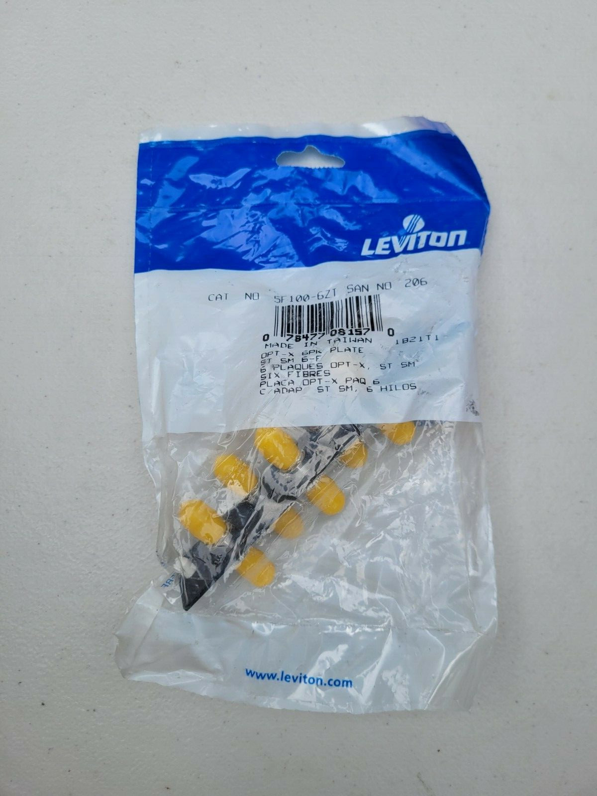 Brand New Sealed Leviton 5F100-6ZT Opt-X 6 Pack Plate w ST Adapters SAN NO 206