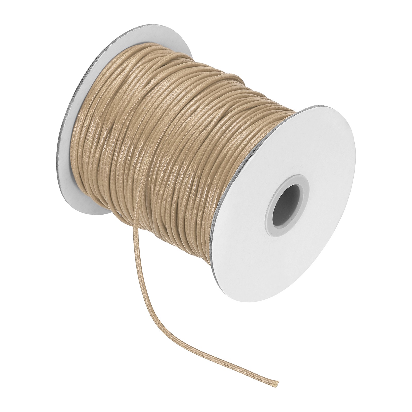 Waxed Cord 2mm Waxed Thread 87 Yard Wax String Leather Cord (Khaki)