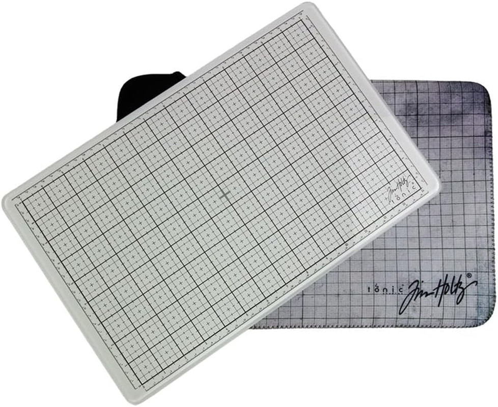 Tim Holtz 15.75" X 10.25" Travel Glass Media Mat, White