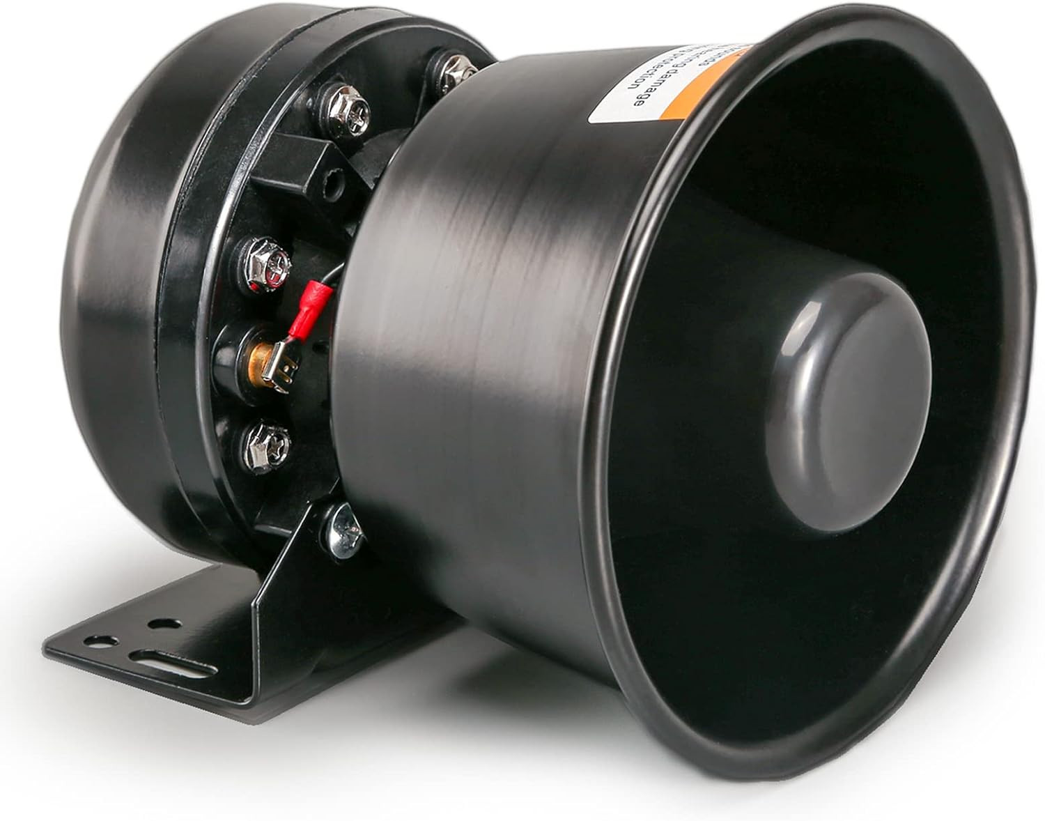 200 Watt High-Performance PA Siren Horn Speaker [Black Steel] [8 Ohms] [125-135