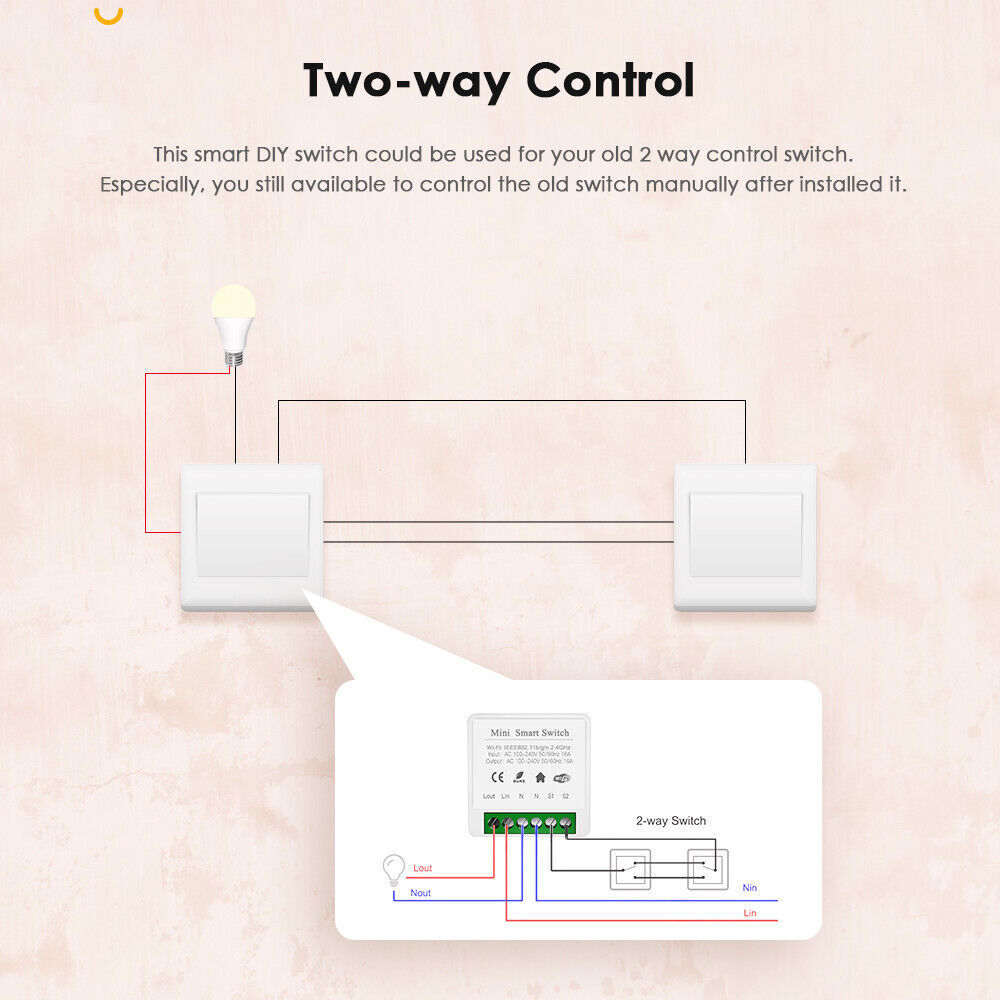 Tuya Zigbee WiFi Mini Smart Switch Module 16A DIY Wireless Relay Timer For Alexa