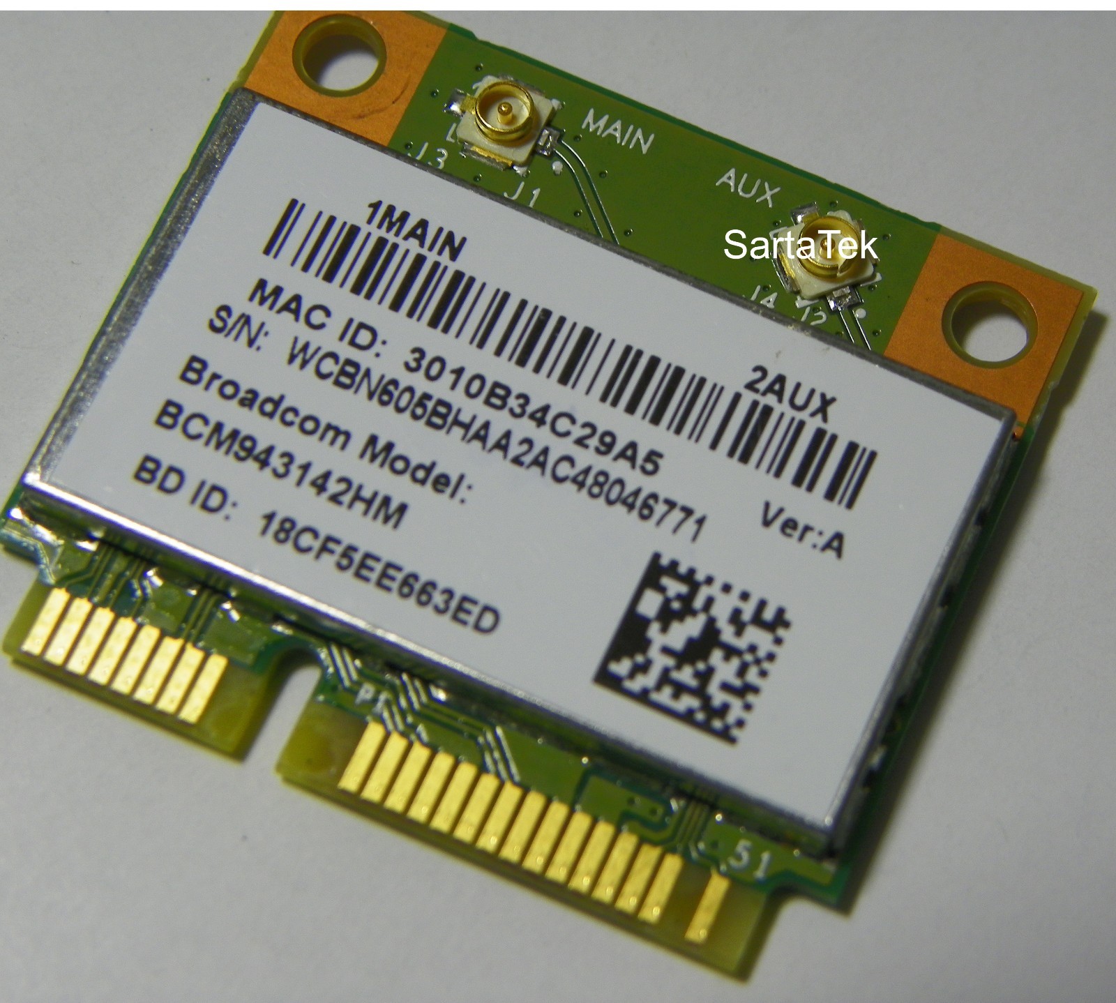 New Lite-On WCBN605BH Broadcom BCM943142HM 802.11n Wireless bluetooth PCIe Half