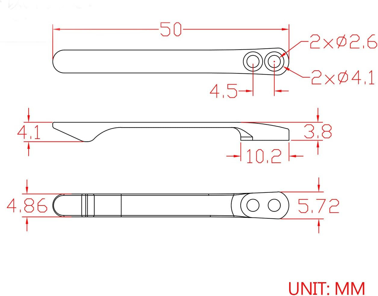 Titanium Pocket Clip with 6PCS Titanium Screws, Suitable for Models Listed on th