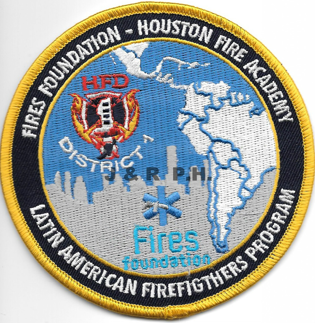 Houston Academy - Latin American F.F.'s, Texas  (4" round size) fire patch