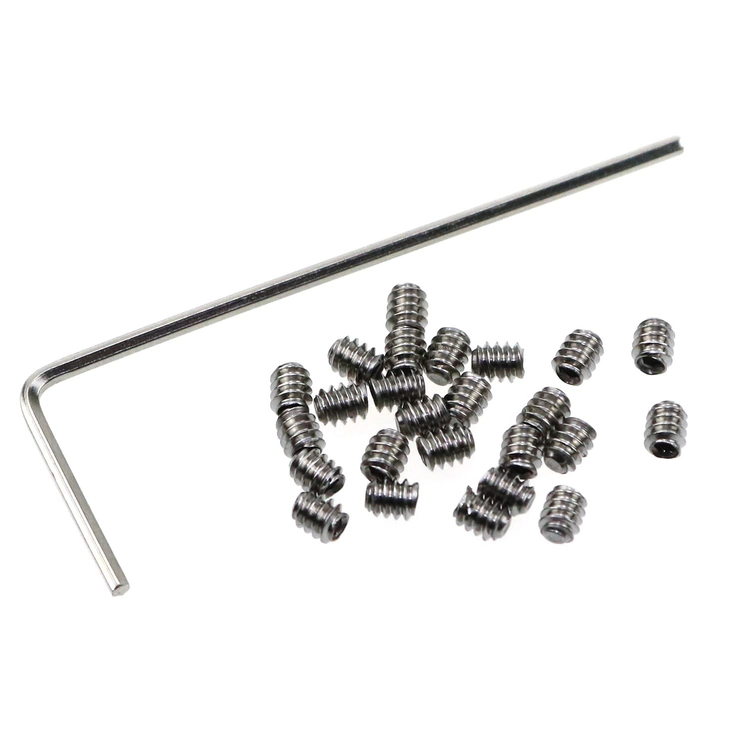 LUORNG 25pcs 4-40 x 1/8" Allen Head Hex Hexagon Socket Set Screws Stainless...