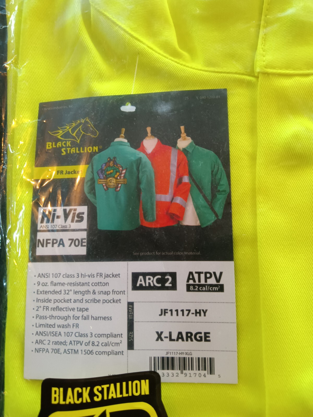Black Stallion Welding Jacket, JF1117-HY, X-Large