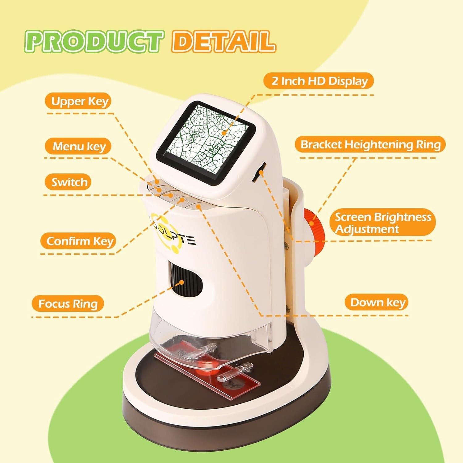 Microscope for Kids, 1000X HD Handheld Kids Microscope, 4K 2.1'' Screen Mini