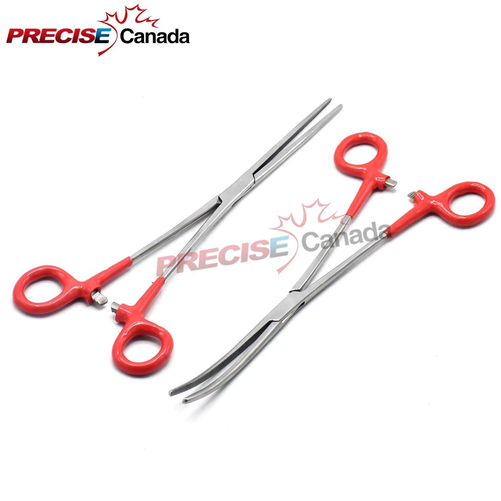 Hemostat Pean Forceps Str/Cvd Surgical Instruments, Red Dep Handle 10"