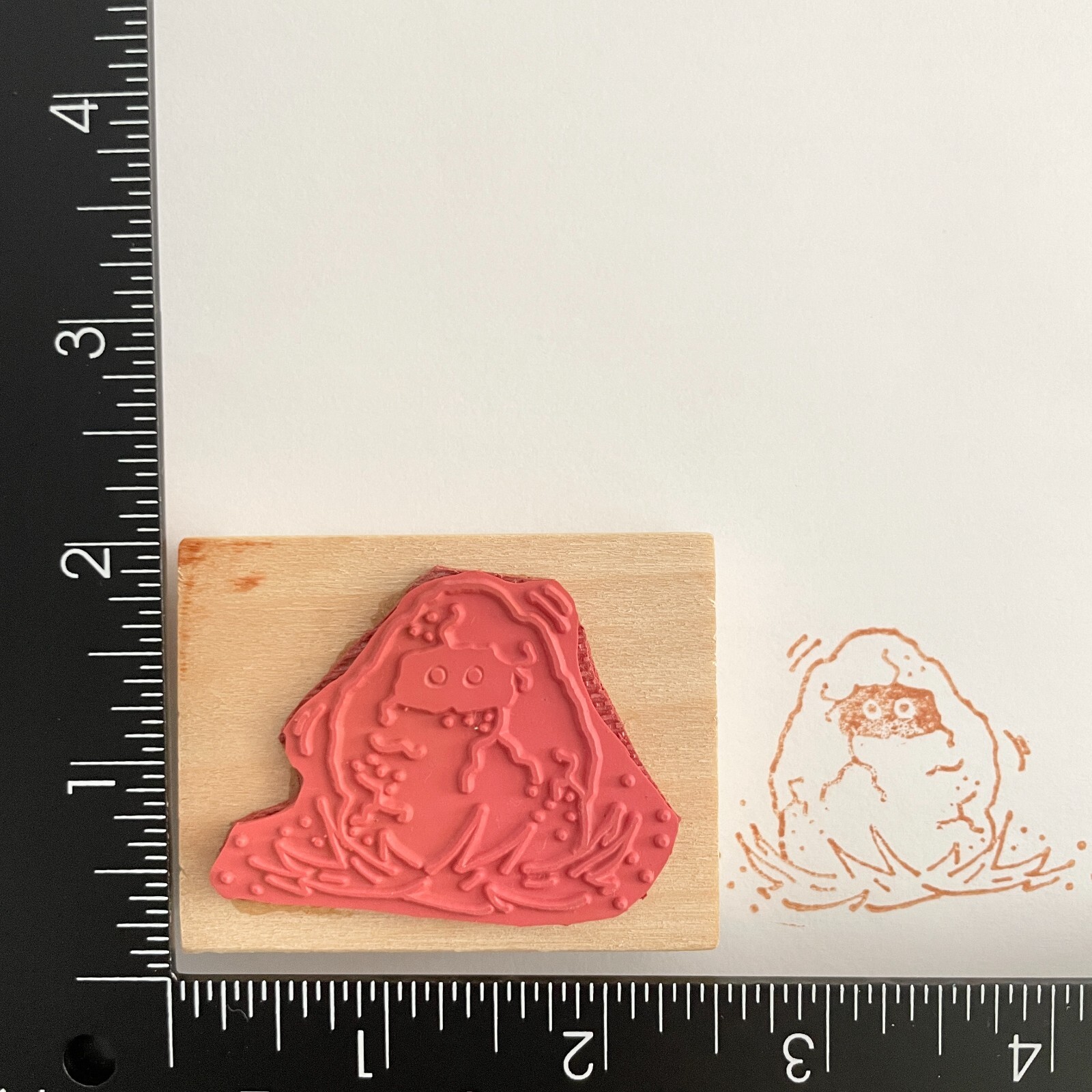 Animal Dragon Peeking Cracked Egg Grass Wood Mounted Rubber Stamp