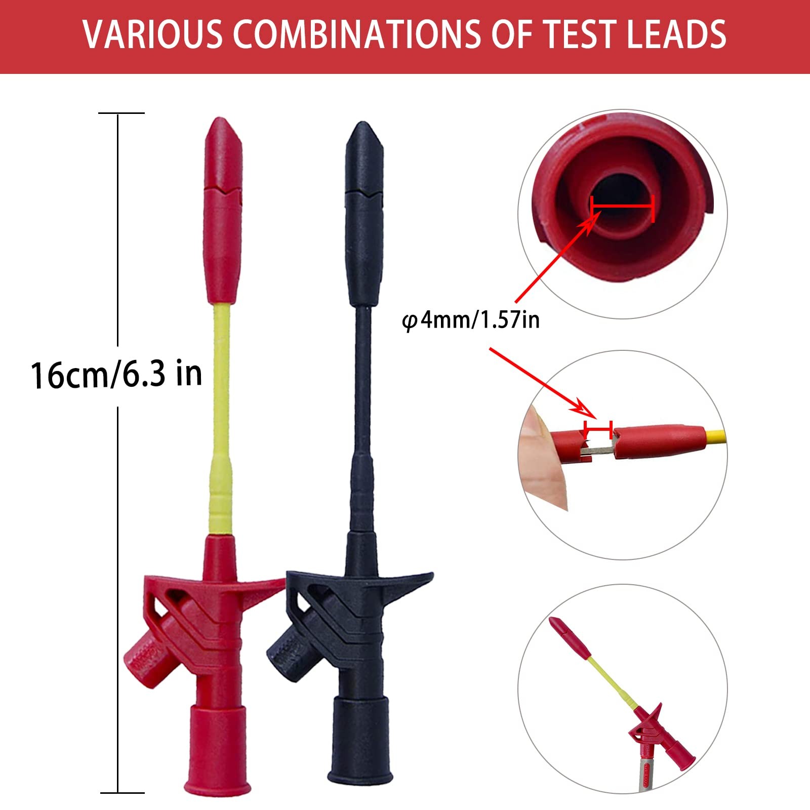 Young Dance 24 Pcs Multimeter Test Leads Set with Alligator Clips, Insulation...