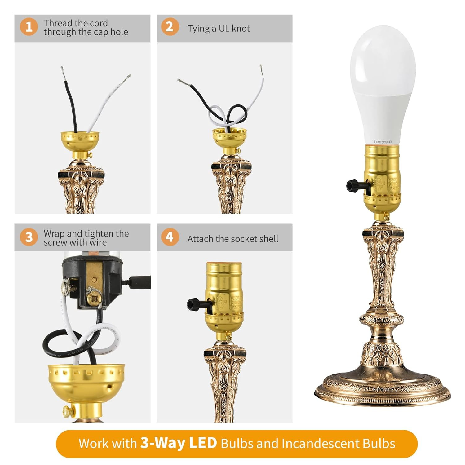 2PCS Lamp Socket Replacement, UL Listed E26 Standard Threaded Base Light Socket,