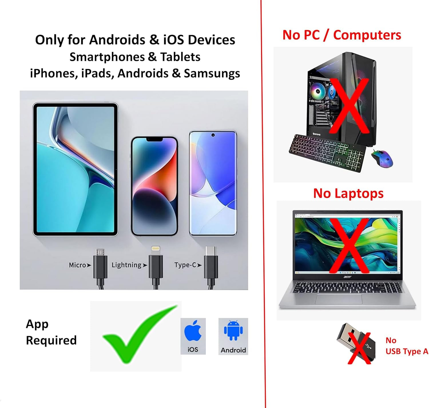 USB Digital Microscope, 50X-1600X Magnification Handheld, 1920P HD 8 LED Lights,