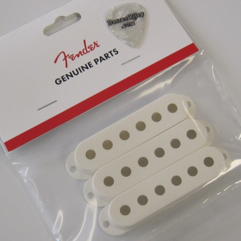 NEW - Genuine Fender Pickup Covers (3) For Strat - PARCHMENT, 005-6251-049