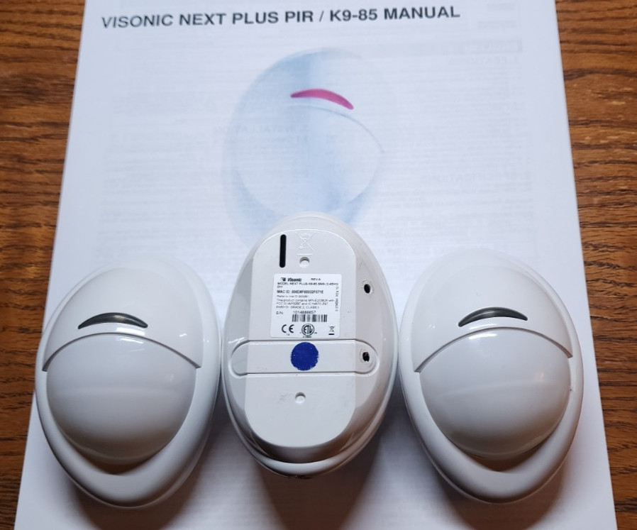 3 Visonic MODEL: Next K9-85 SMA 2.4ghz wireless motion detectors