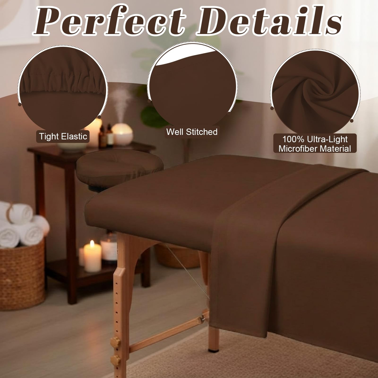 Oudain 4 Sets 3 Piece Soft Microfiber Massage Table Sheets Set Bulk Includes