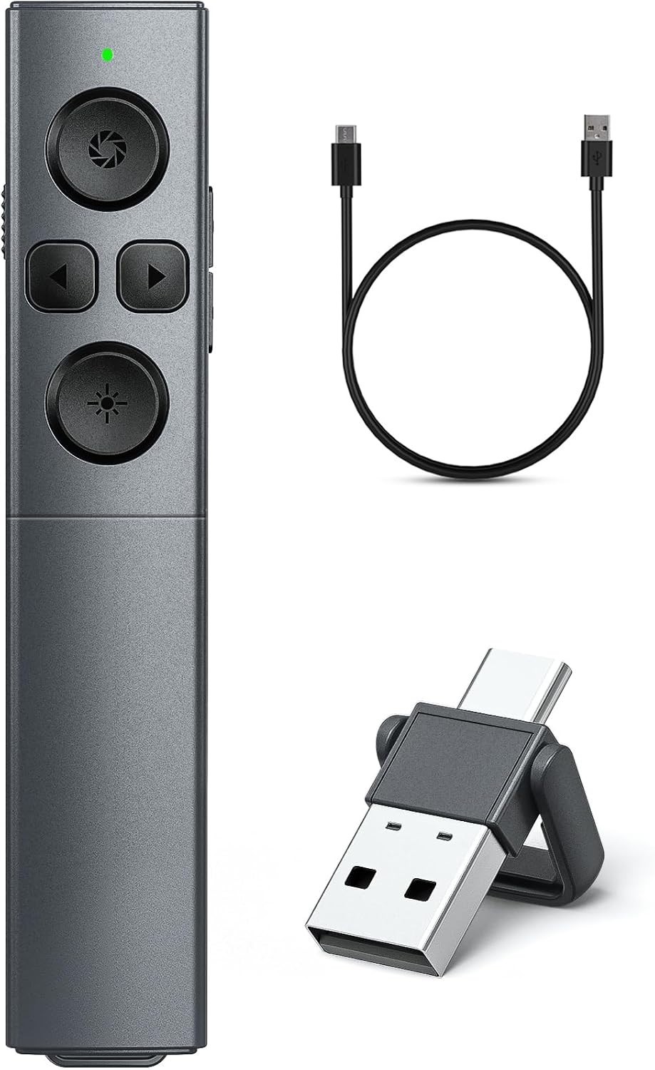 NinjaABXY F16 2in1 USB Type C Presentation Clicker Rechargeable 2.4GHz NEW