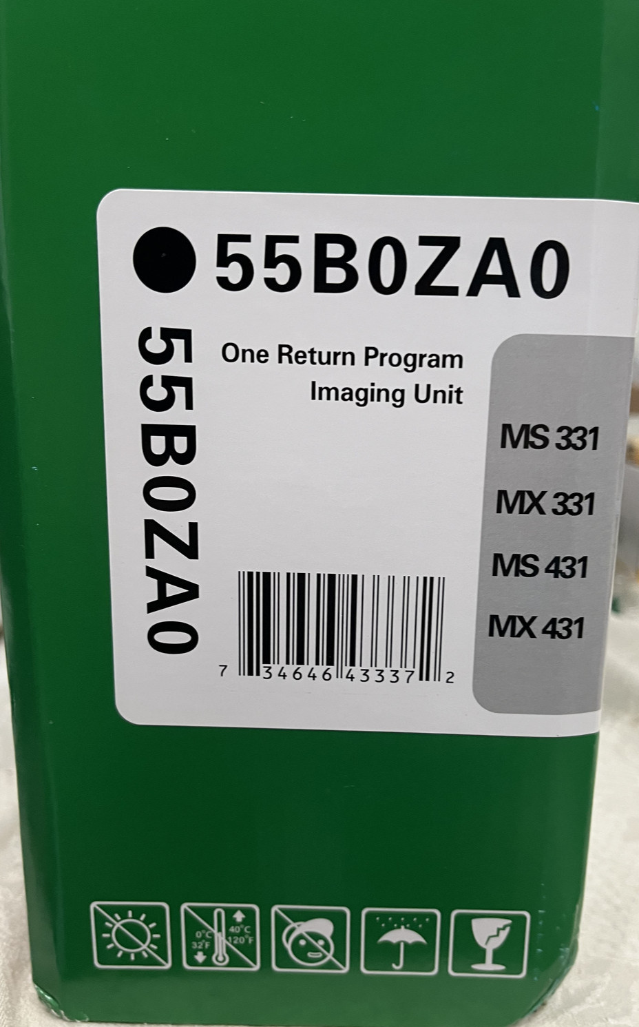 Genuine Lexmark 55B0ZA0 Return Program Imaging Unit MS331 MS431 MX431 – Open Box