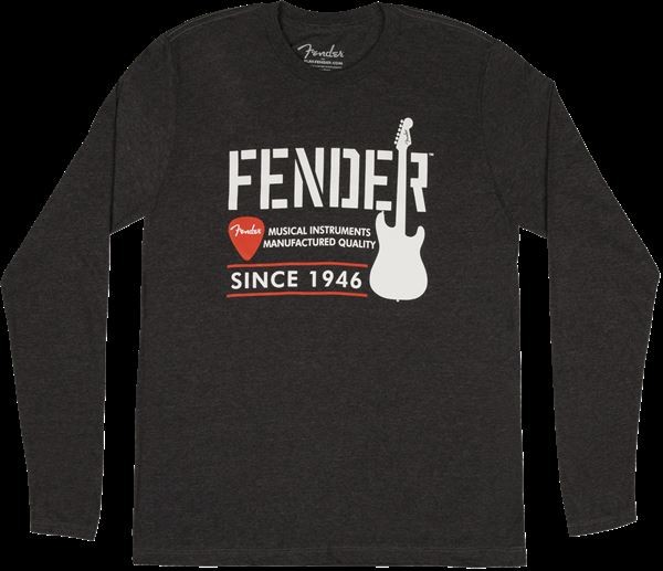 Genuine Fender Industrial Long Sleeve Tee shirt in Dark Gray - XXL  Logo T-Shirt