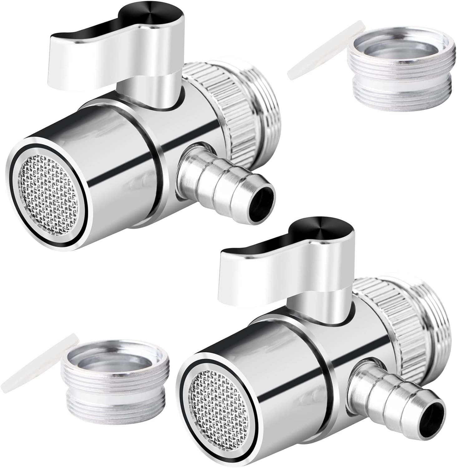 2 PACK Countertop Water Filter Diverter Valve with Barb Connector, Faucet Divert