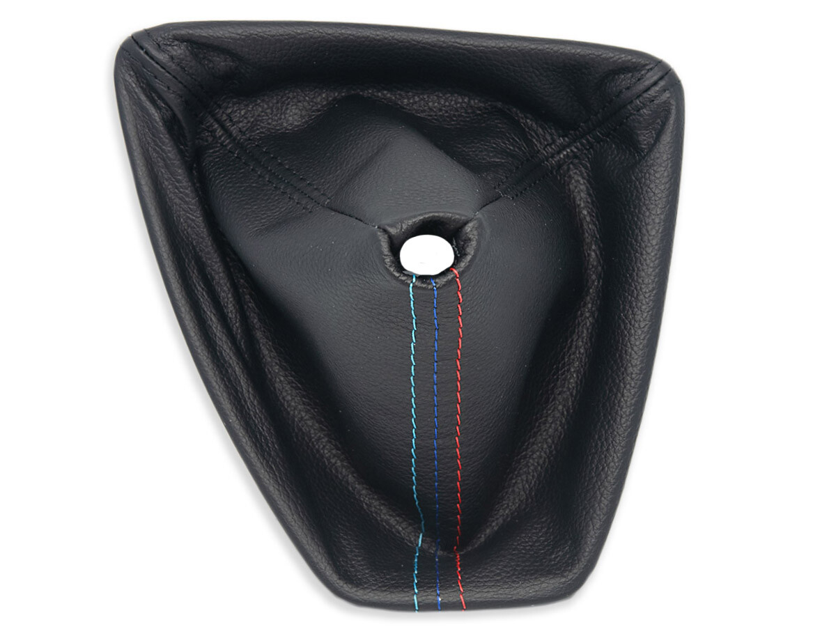 FOR BMW E90 E91 GEAR SHIFT BOOT GAITER LEATHER STITCHING MPOWER + FRAME