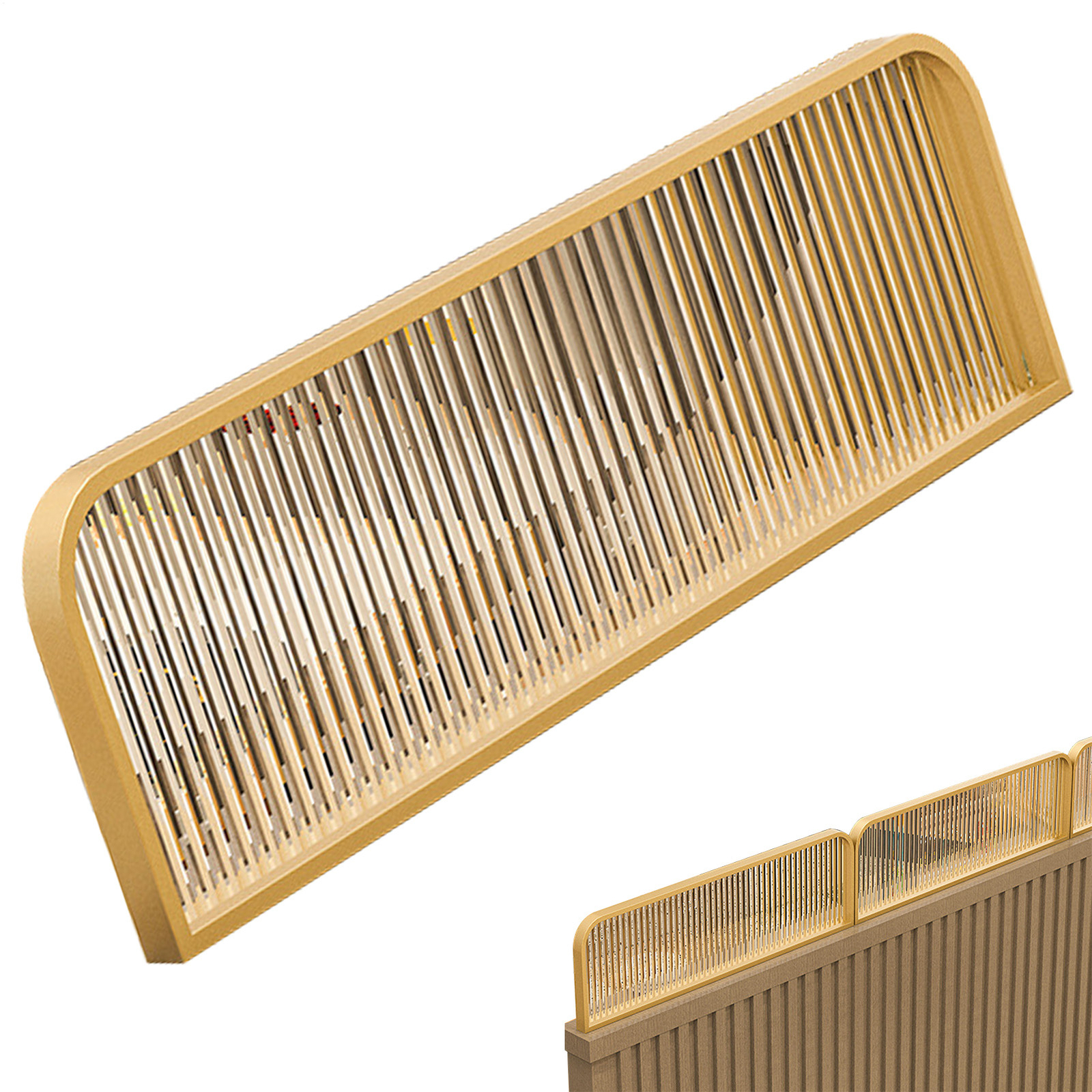 Restaurant Low Partition Translucent Striped Glass Table Top Separator Desk Fenc