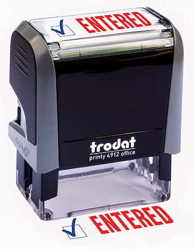 Trodat "ENTERED" Self Inking Rubber Stamp