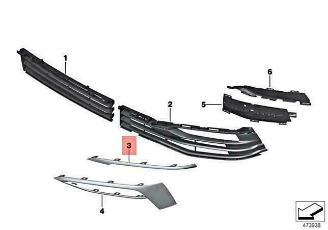 BMW G30 G31 518D 520D ED 520DX 520I 1.6 RUBBER STRIP RIGHT 51117385272