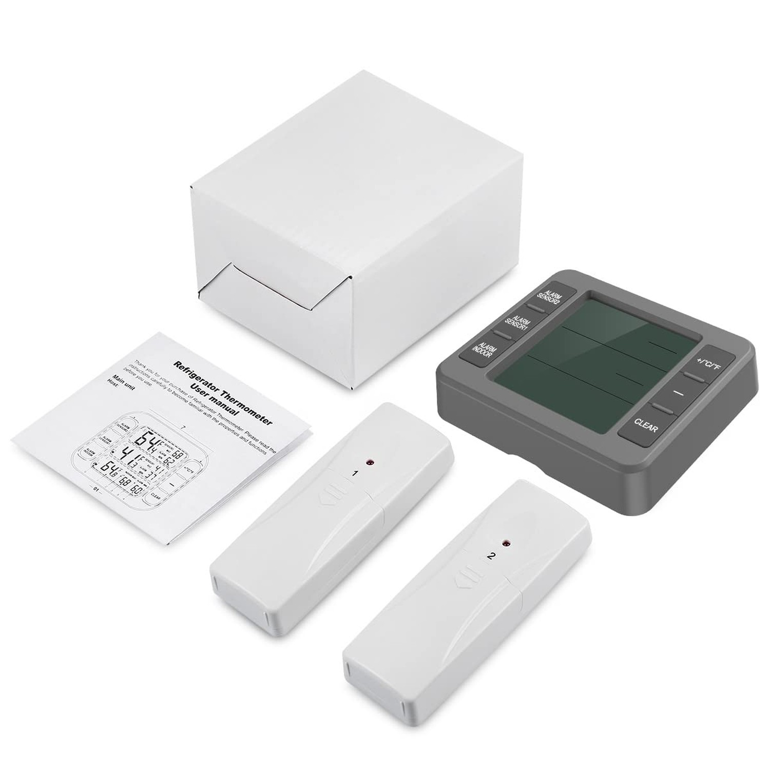 ORIA Refrigerator Thermometer, (New Version) Wireless Digital Freezer Thermom...