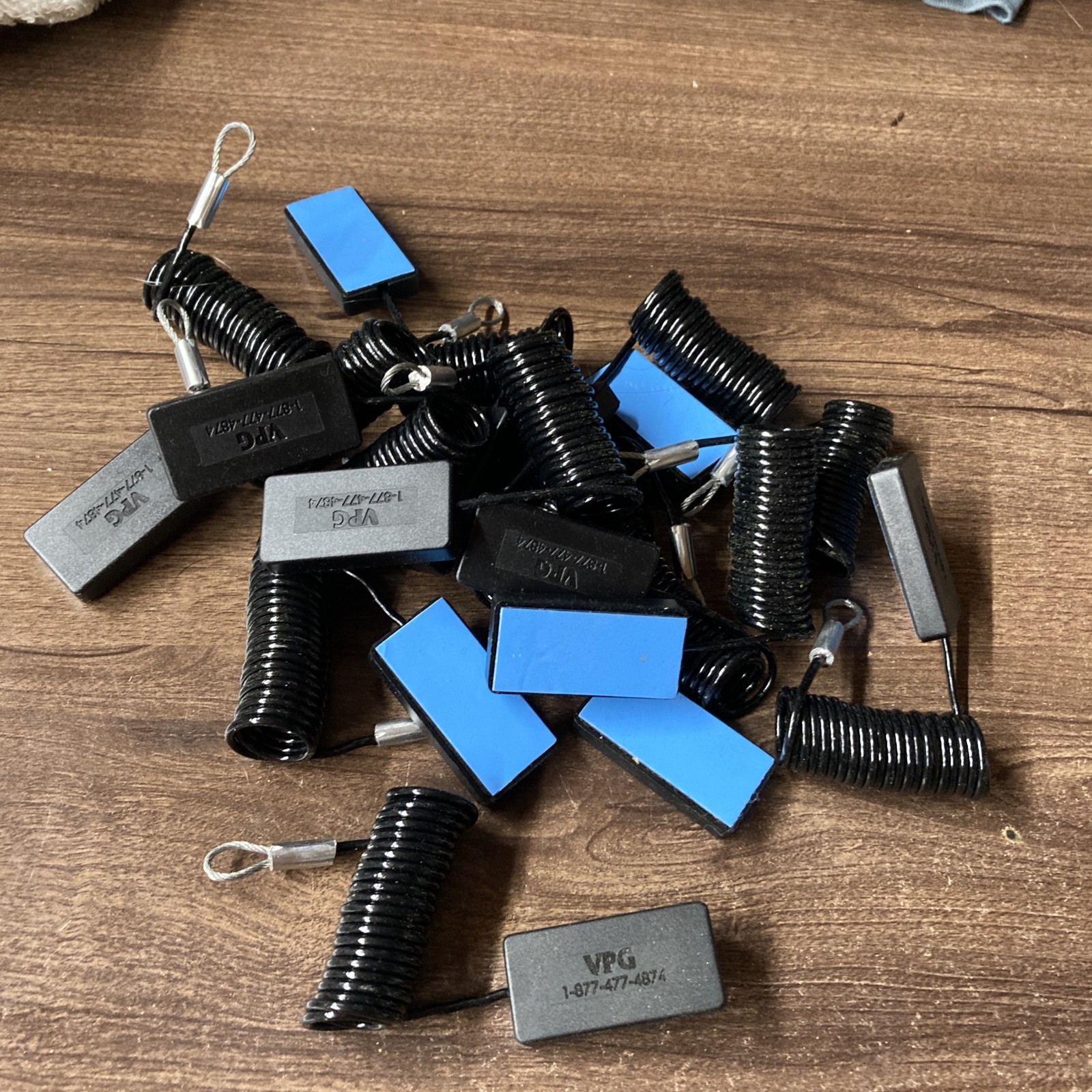 Lot Of 13! 3.3 ft Retractable Remote Control Cable Security Lock Adhesive