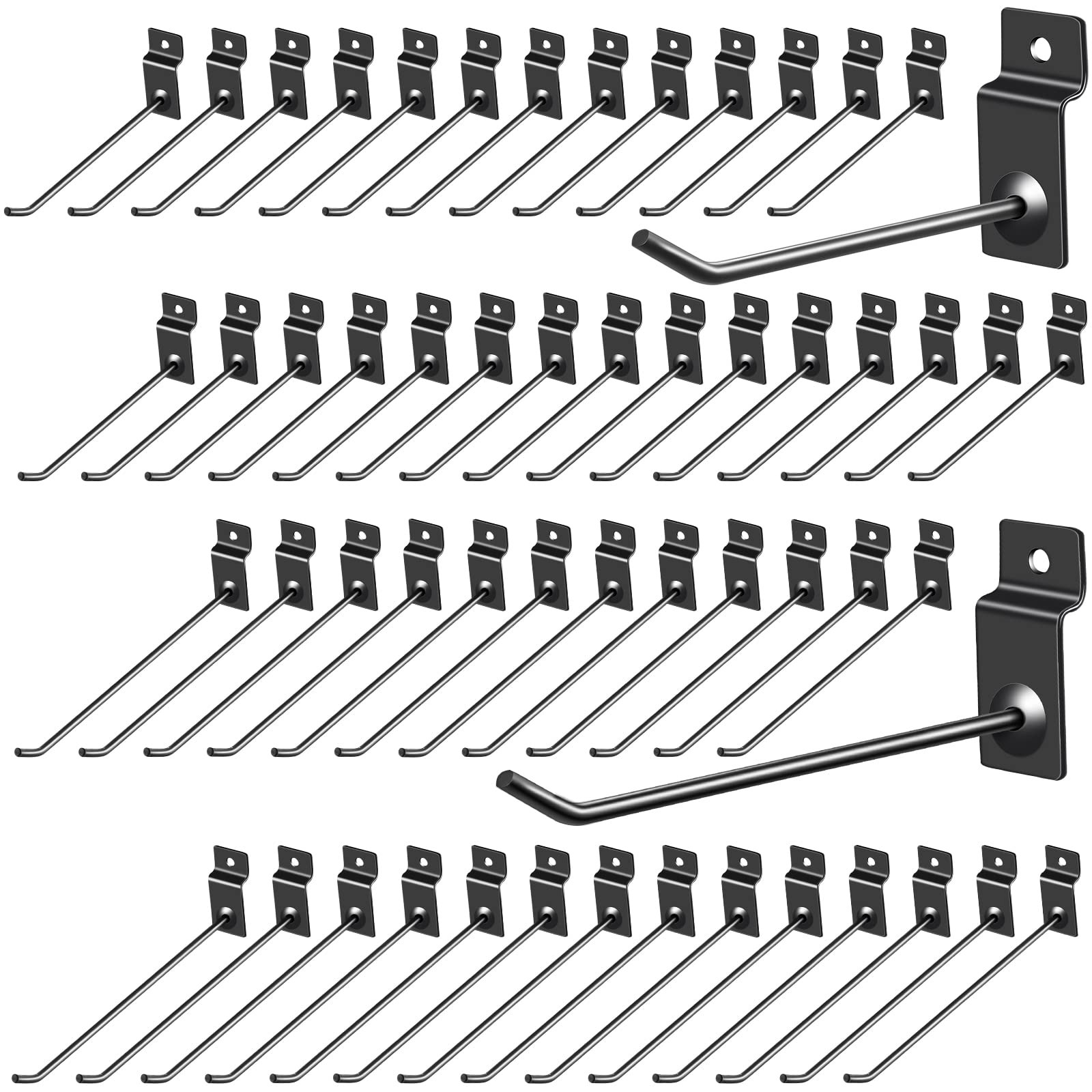 50Pcs Slatwall Hooks 4" 6"  Slatwall Accessories Metal Slat Wall Hanging Hooks