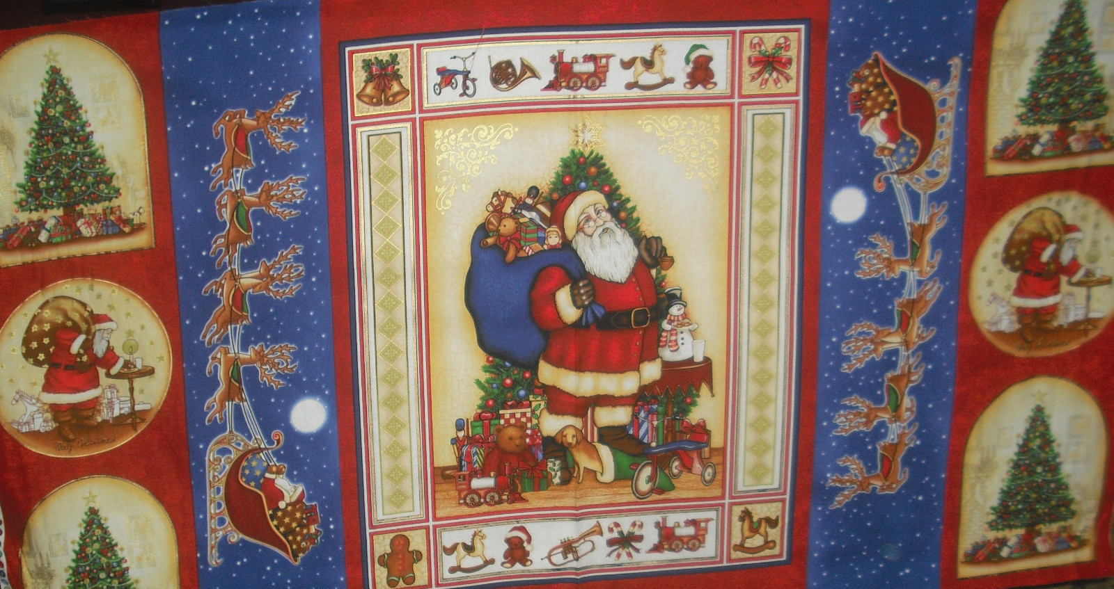 2/3 YDS Michel Miller Merry Christmas Panel QUILT, SEW, FABRIC