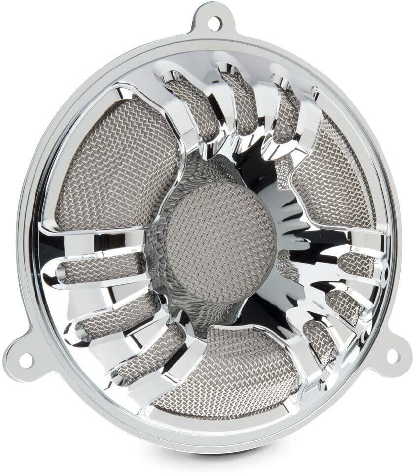 Arlen Ness - 03-907 - Deep Cut Speaker Grills, Chrome (Fits Triglides)