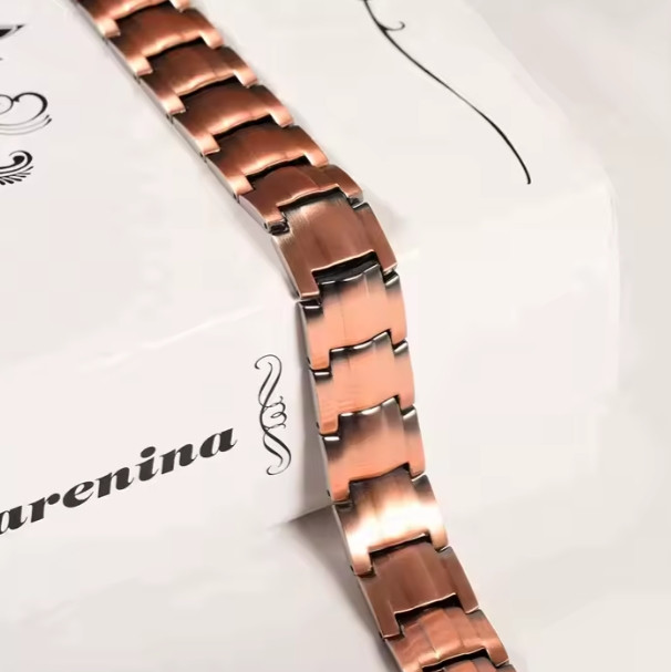 Powerful Magnetic Mens Bracelet Therapy for Pain Relief Solid Copper Bangle