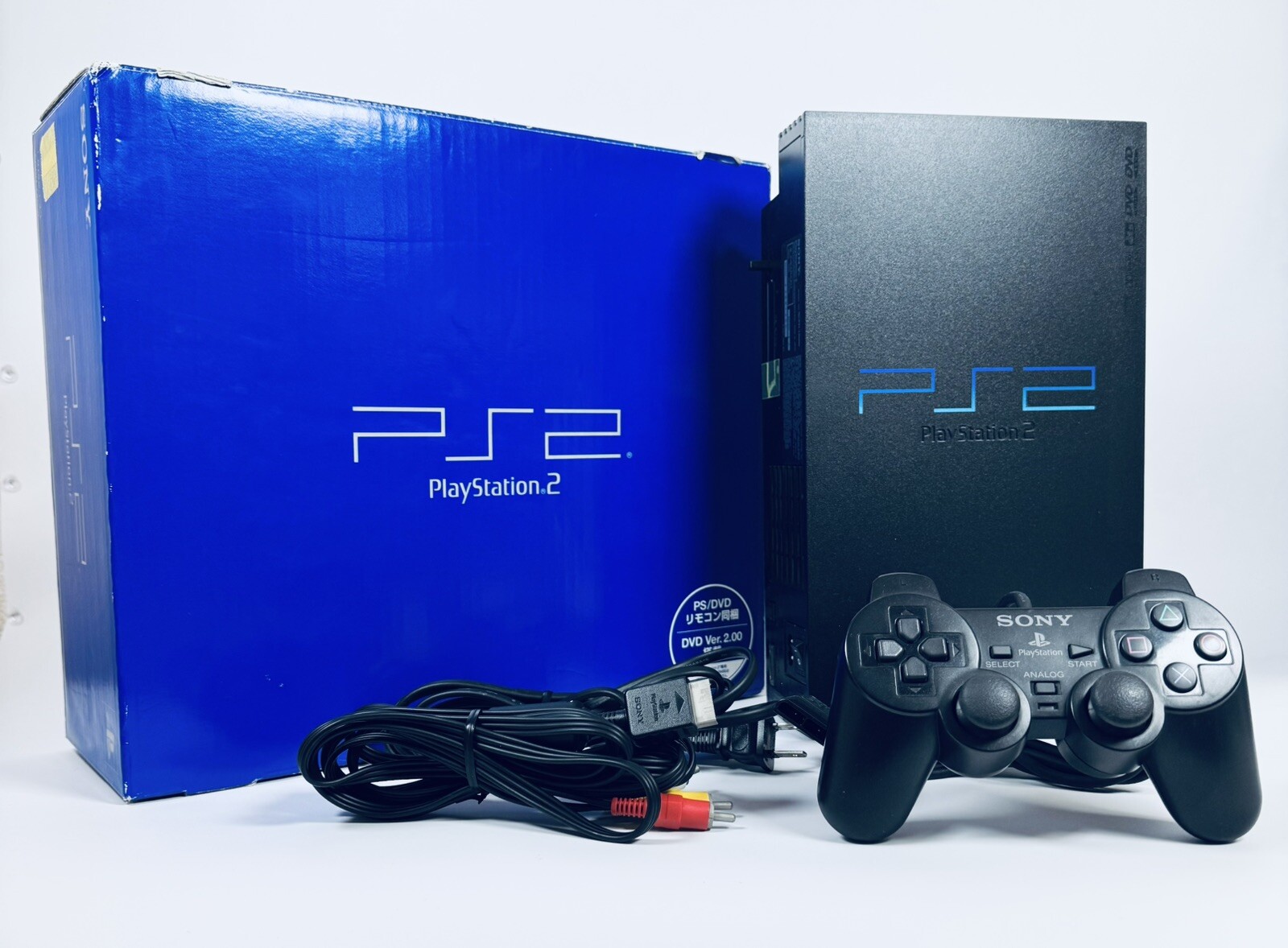 SONY PS2 PlayStation2 SCPH-18000 Console Set of 1 controllers　Black Japan
