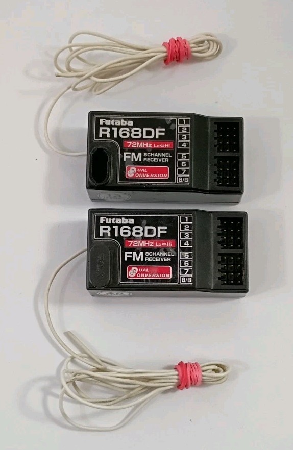 (2) FUTABA R168DF 72MHz FM 8-Channel Dual Conversion RC Receiver Lot