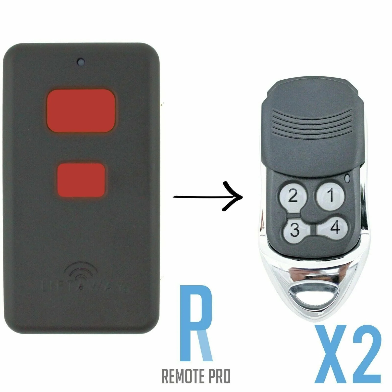 2 x Liftaway LA236 303MHz Compatible Garage Door Remote