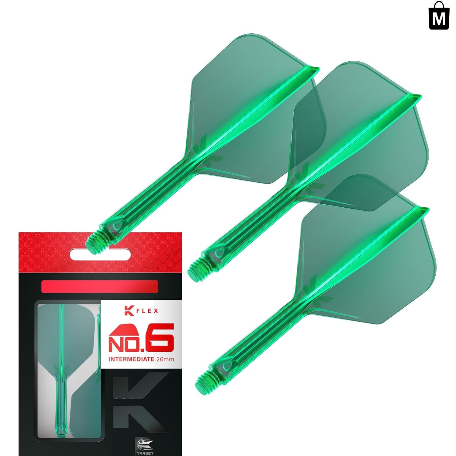 Precision-Molded K-Flex 3-Pack No.6 Dart Flights and Shafts - Lightweight Design