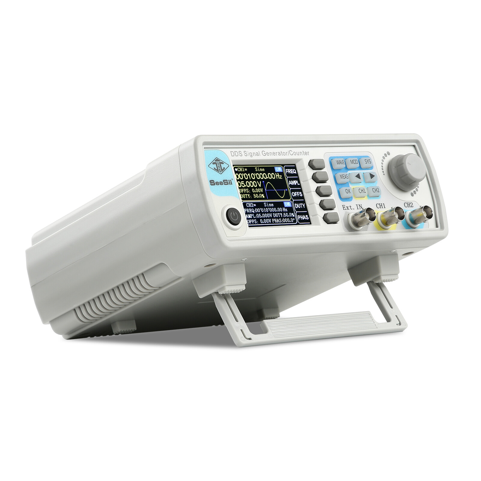 2-Channel Function Arbitrary Waveform 60MHz Signal Generator Frequency Counter