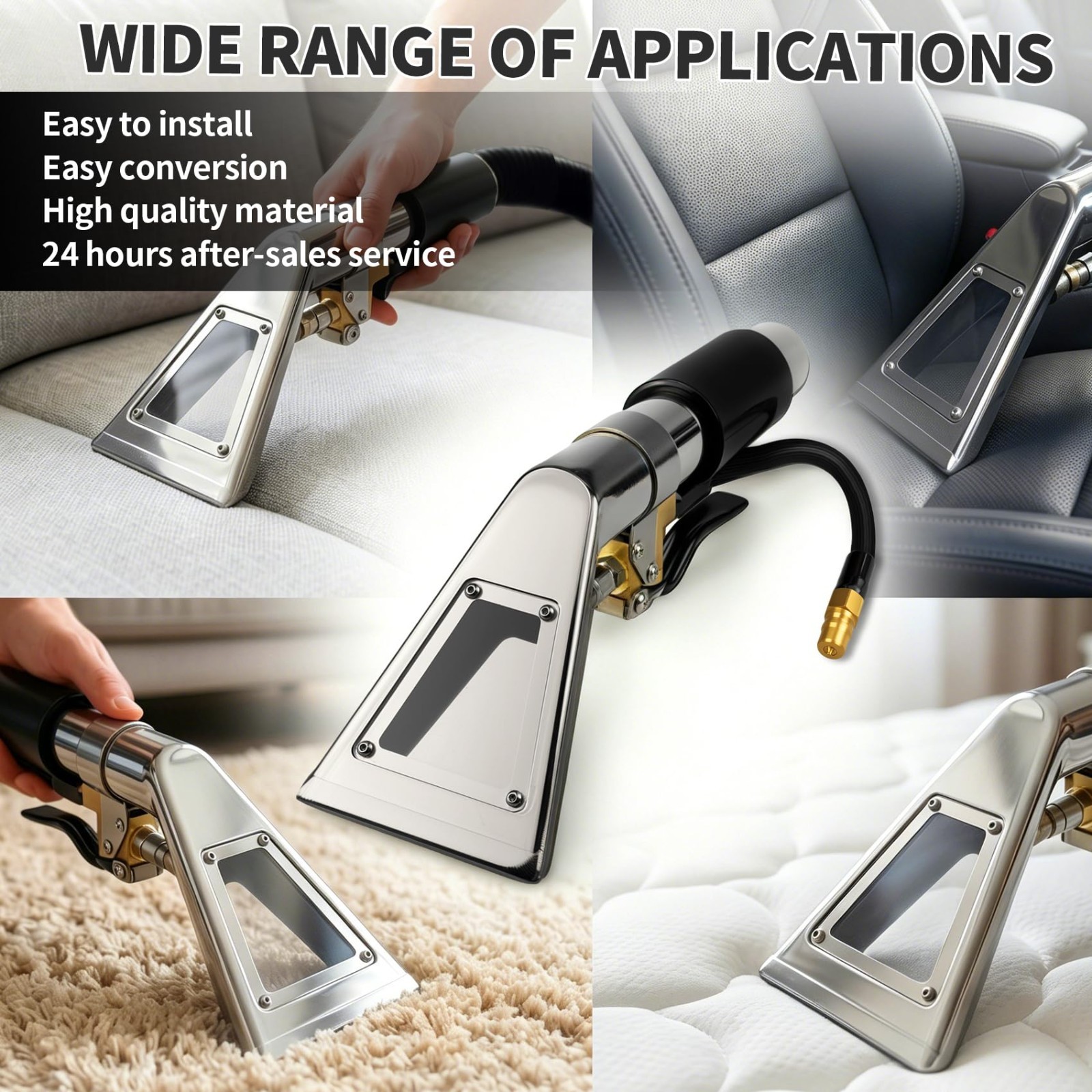 Upholstery Detailing Tool with Viewing Window, Carpet Cleaning Extractor Wand, A