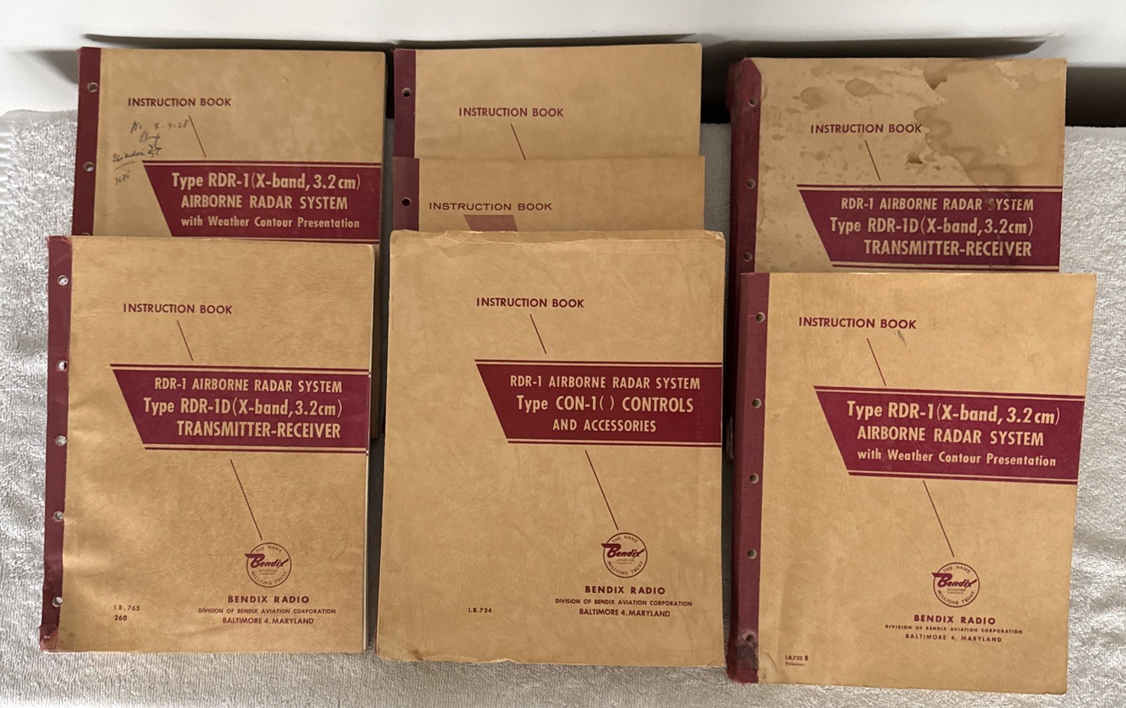 Bendix Radio Manuals Set of 7 RDR-1 Antennas Transmitter Receiver Radar Books